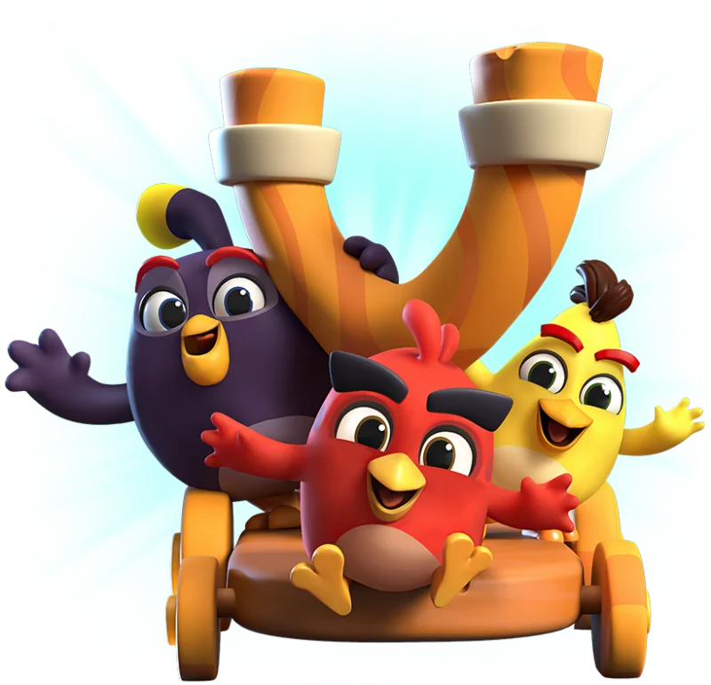 A thrilling Angry Birds Journey game scene with birds ready for action.
